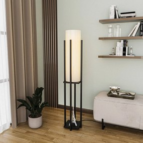 Opviq Lampada da terra 8125, bianco/nero, metallo/tela, altezza 130 cm