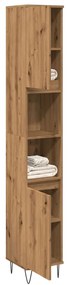 Armadietto Bagno Rovere 30x30x190 Cm Legno Multistrato /