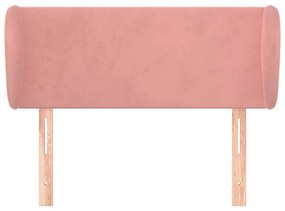 Testiera ad orecchio rosa 103x23x78/88 cm in velluto