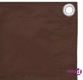 vidaXL Paravento da Balcone Marrone 75x400 cm in Tessuto Oxford