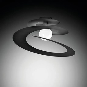 Plafoniera moderno Spirale Ø 50 cm nero IP20, 1XE27