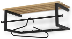 Attaccapanni da parete nero/di colore naturale in metallo con scaffale 76 cm Marco – Spinder Design