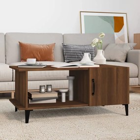 Tavolino Da Salotto Rovere Marrone 90x50x40cm Legno Multistrato /