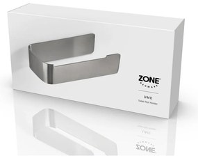 Porta carta igienica da parete color argento opaco in acciaio inox Ume – Zone