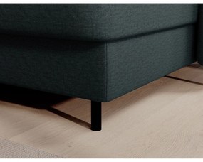 Divano angolare verde allungabile/con contenitore (con penisola a sinistra/a U) e rivestimento in velluto Berrto – ELTAP