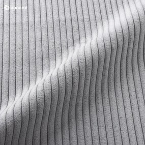 Divano letto angolare in velluto a coste grigio chiaro Brave Dave - Miuform