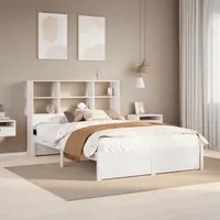 Letto Libreria senza Materasso Bianco 160x200 cm Legno di Pino 3322398