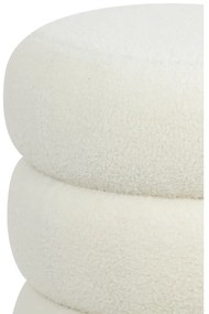 Sgabello in tessuto bouclé bianco Kimi - Light &amp; Living