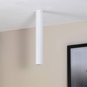 EMIBIG LIGHTING Tecno 1L, faretto da soffitto, acciaio, GU10, altezza 45 cm, bianco