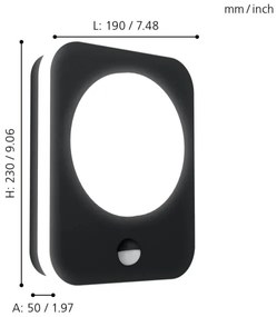 Eglo 99584 - Applique LED da esterno con sensore MADRIZ LED/9W/230V IP44