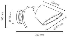 Spot-Light 8341127 - Lampada da parete METTE 1xE27/40W/230V