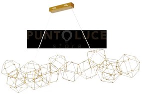 Lampada a sospensione lineare lucciola 14 ottone, led 3000k 67,2w, ...