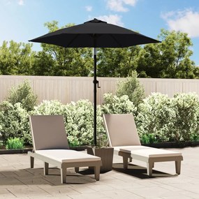 Ombrellone Nero 200x224 Cm İn Alluminio /