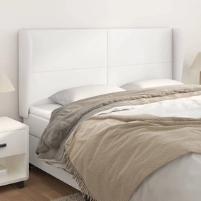 Testiera Ad Orecchio Bianca 163x23x118/128 Cm İn Similpelle /