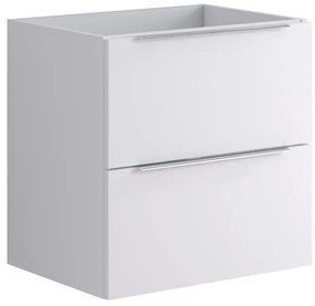 Mobile da bagno sospeso sotto lavabo L 59.5 x H 60 x P 45.5 cm bianco opaco, 2 cassetti Brera