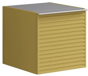 Struttura semi colonna da bagno Pixel 1 anta laccato opaco giallo sole L 40 x H 40 x P 45.5 cm