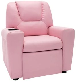 Poltrona Reclinabile per Bambini in Similpelle Rosa