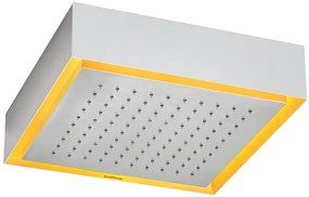 Antonio Lupi Design Soffione Illuminato A Soffitto 35x35 H 9 Cm Con Led Rgb Bianco E Acciaio