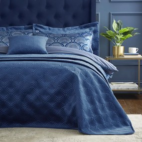 Copriletto blu per letto matrimoniale 220x230 cm Art Deco Pearl - Catherine Lansfield