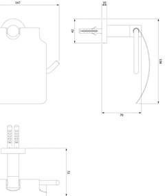 OMNIRES MP60520CR - Porta carta igienica MODERN PROJECT cromo lucido