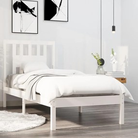 Giroletto Bianco İn Legno Massello 90x190 Cm Single /