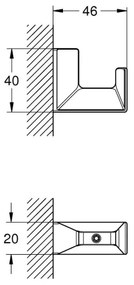 GROHE 40782000 - Gancio per accappatoio SELECTION CUBE cromo lucido