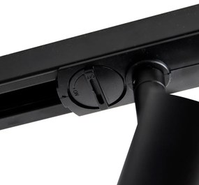 Sistema di illuminazione a binario moderno con 5 faretti neri monofase 300 cm - Iconic Jeany