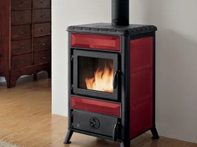 Royal Mary Stufa A Legna Focolare In Ghisa 8kw In Ceramica Rosso