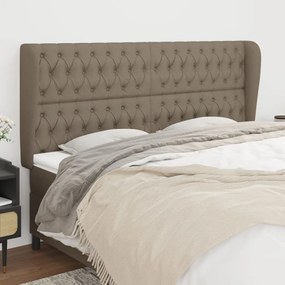 Testiera Ad Orecchio Tortora 203x23x118/128 Cm İn Tessuto /