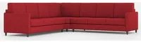 Divano Angolare 7 Posti 281x281x85 cm Karay in Tessuto Rosso