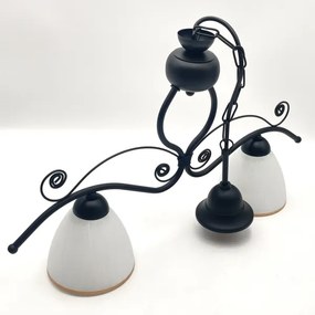 Lampadario a sospensione con catena RETRO 2xE27/60W/230V opaco nero