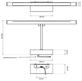 Lampada LED da Specchio 40cm Bianca 6W IP54 - da Parete Colore Bianco Naturale 4.000K