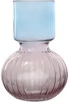 Vaso arredo vetro 26 cm azzurro e rosa