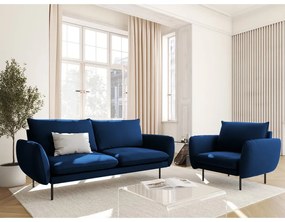 Divano in velluto blu 160 cm Vienna - Cosmopolitan Design