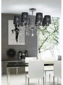 Lampadario su palo SORENTO 8xE14/40W/230V nero