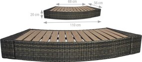Vasca Idromassaggio da Esterno Semirigida Riscaldata 4+2 Posti con Mobili Ø184x73 cm NetSpa Vita Premium Marrone...