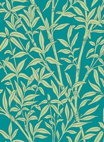 Cole & Son Carta da parati Bamboo Forest - Pistachio on Petrol
