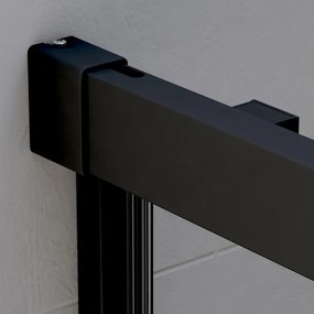 Porta doccia, H 200 cm in zama, spessore 10 mm trasparente nero