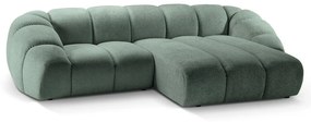 Divano angolare in verde chiaro (con penisola a destra) Diana – Micadoni