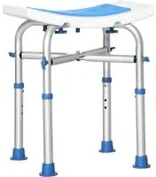 EasyComfort Sgabello per Doccia in Alluminio con Altezza Regolabile e Piedini Antiscivolo a Ventosa, Blu