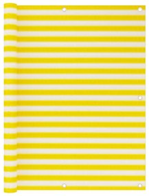 Paravento Da Balcone Giallo E Bianco 120x600 Cm İn Hdpe /