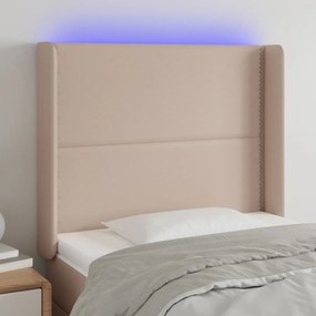 Testiera A Led Cappuccino 103x23x118/128 Cm İn Similpelle /