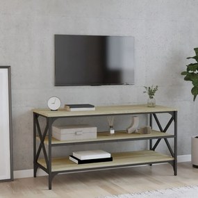 Mobile Porta Tv Rovere Sonoma 100x40x50 Cm İn Legno Multistrato /