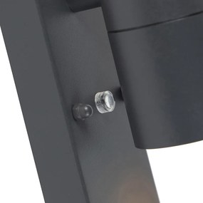 Lampada da parete per esterni grigio scuro 2 luci con sensore crepuscolare - Duo