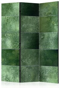 Paravento design Puzzle verde - texture verde in stile mosaico quadrato