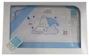 Lenzuola culla in cotone Mio piccolo Dolci sogni Azzurro