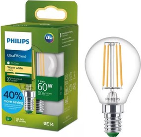 Lampadina LED Philips ULTRAEFFICIENT VINTAGE P45 E14/3,8W/230V 2700K