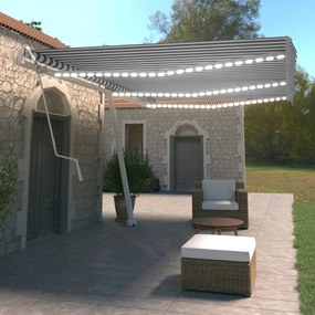 Tenda Automatica Con Sensore Vento E Led 600x350 Cm Blu Bianca /