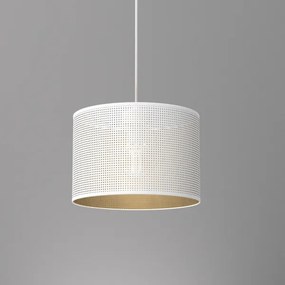 Lampadario a sospensione con filo LOFT SHADE 1xE27/60W/230V diametro 25 cm bianco/oro