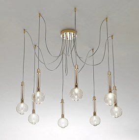 Selene illuminazione Ampolla collection 8-light suspension 2804/8 Fumè Cromo